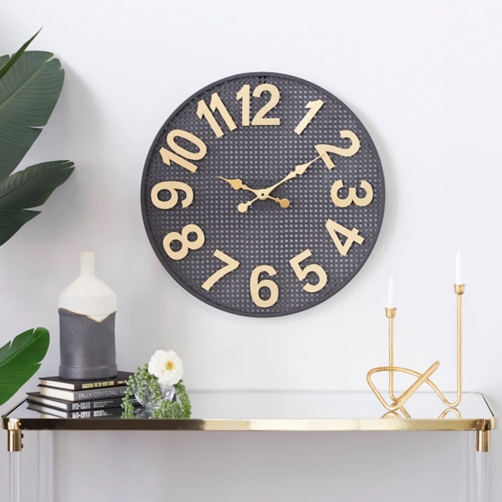 Kirkland's \Matte Black Iron Wall Clock, 24 in. Alexandria Mall