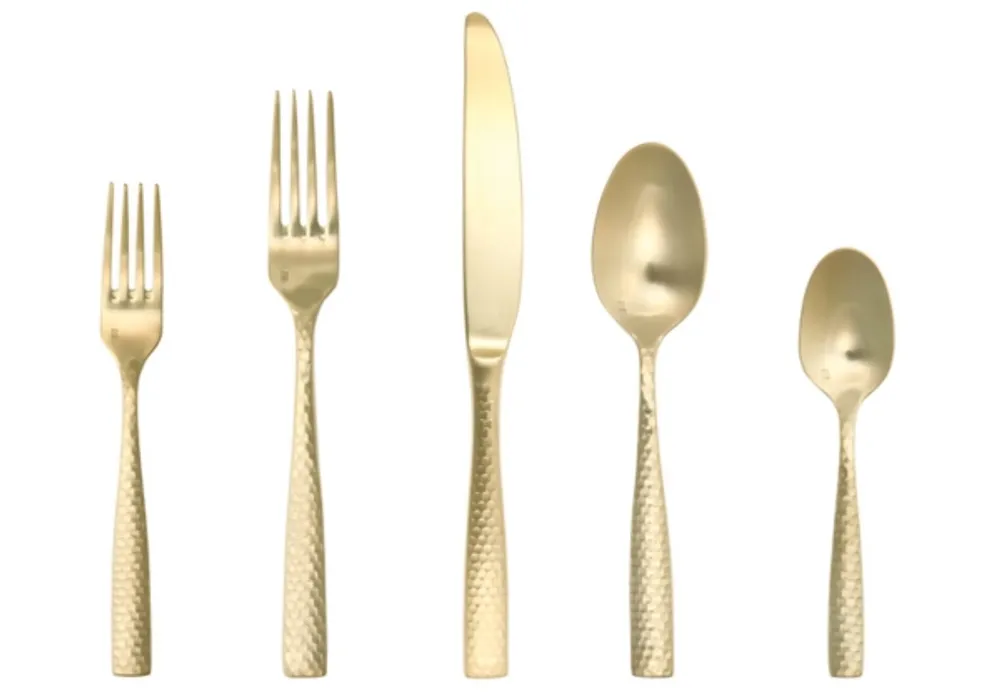 Kirkland s Fortessa Lucca Brushed Gold 5 pc. Flatware Set