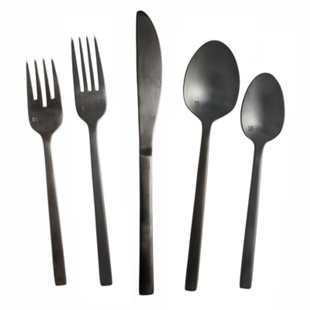 Kirkland s Fortessa Arezzo Brushed Black 5 pc. Flatware Set