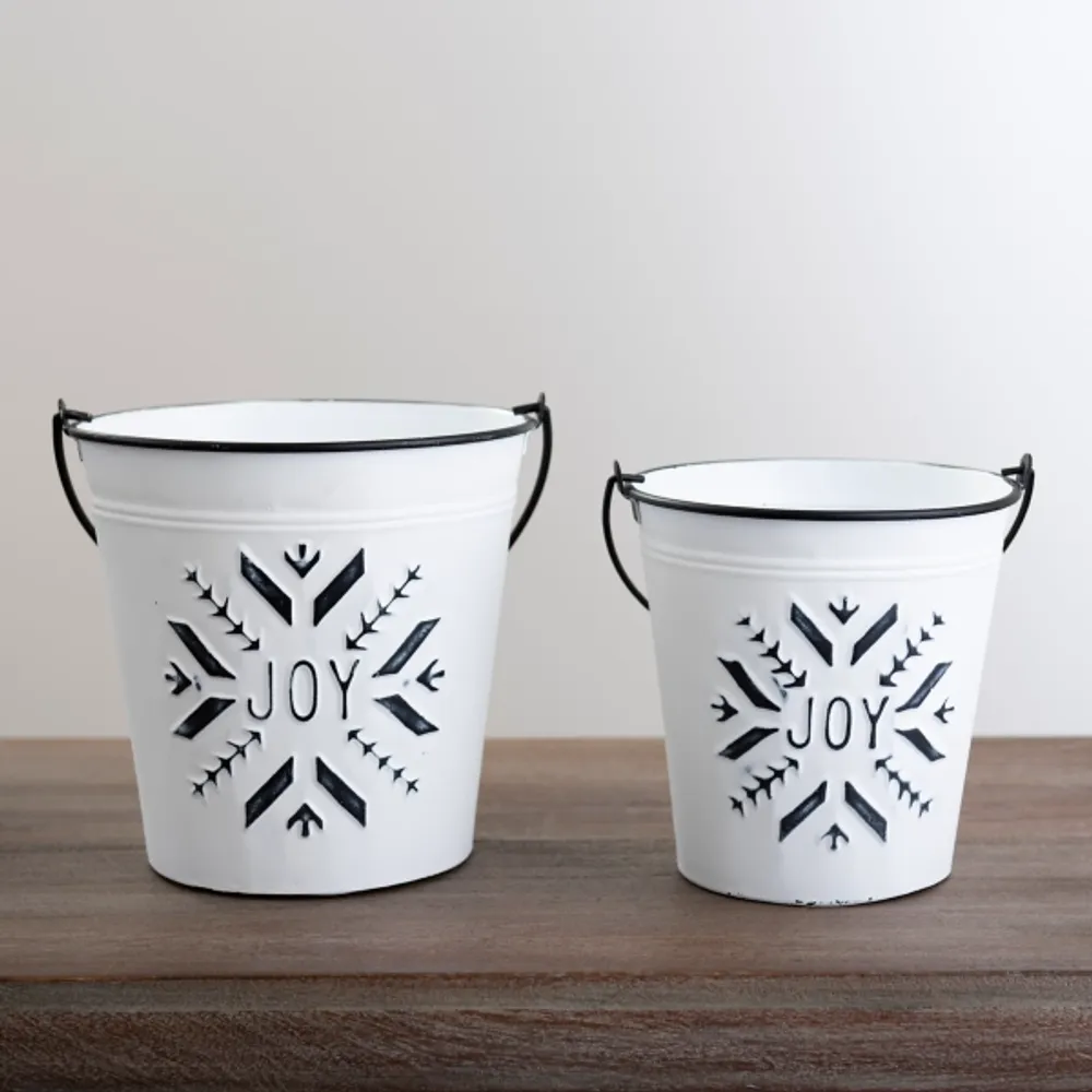 Kirkland's Joy Snowflake Buckets, Set of 2 | Hamilton Place