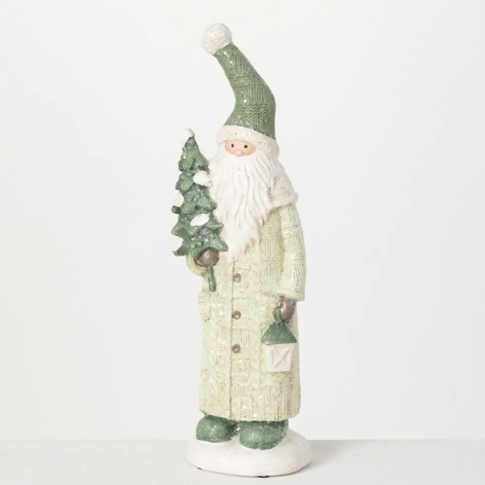 Kirklands Minty Green Santa Folk Figurine Hamilton Place