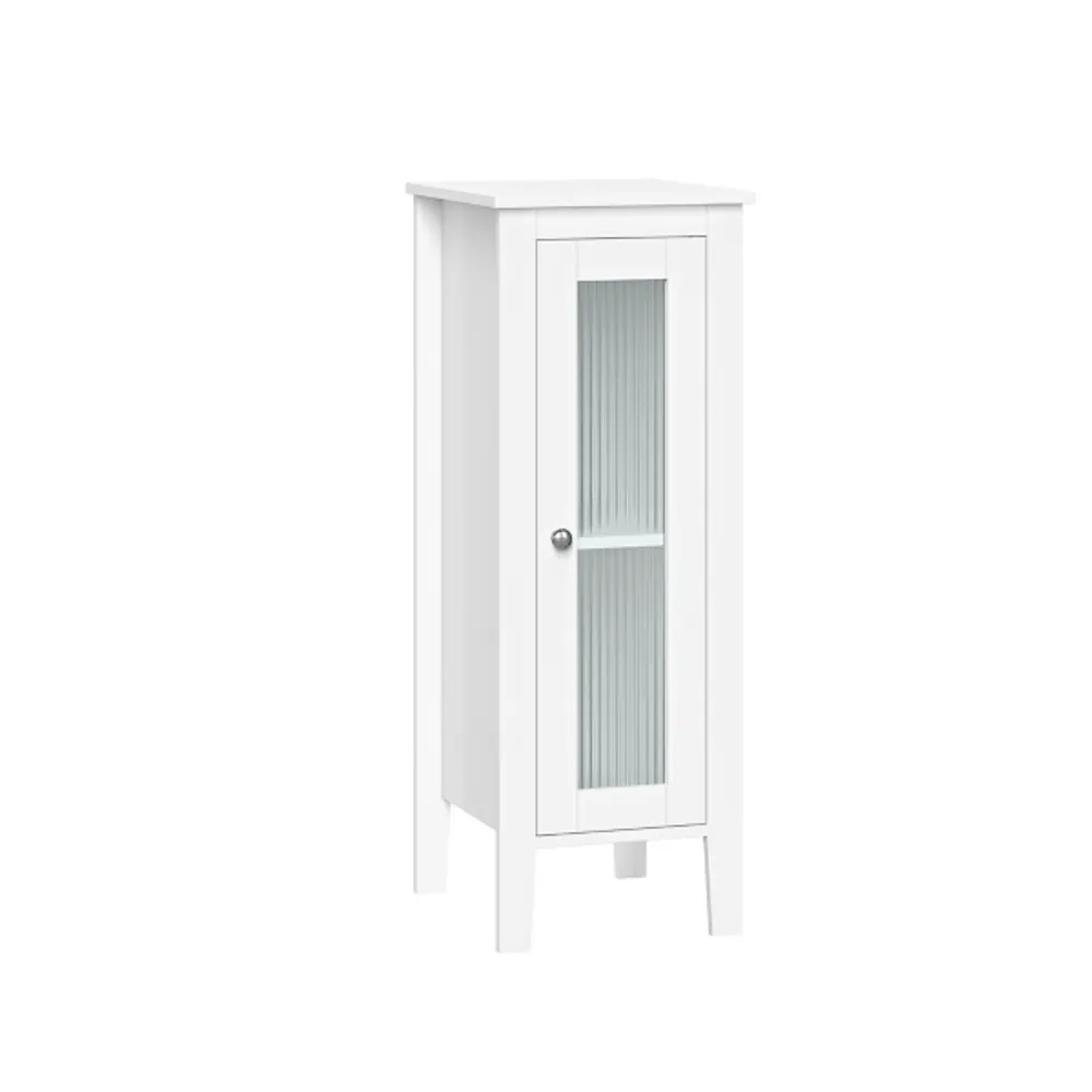 Kirklands White Wood Slim Single Glass Door Floor Hamilton Place