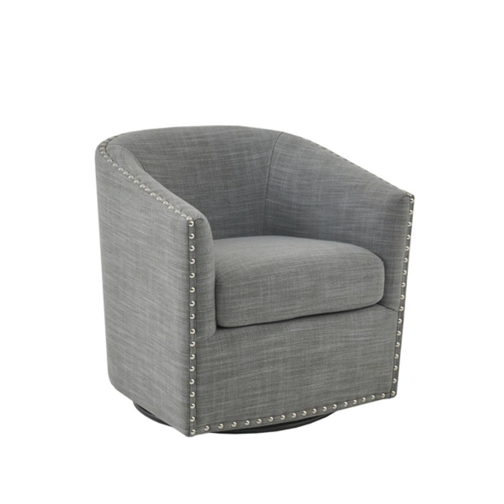 Gray barrel accent discount chair