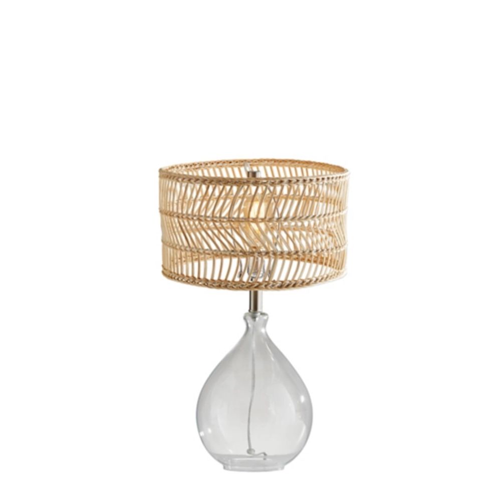 Kirkland's Glass Teardrop Natural Rattan Table Lamp Alexandria Mall