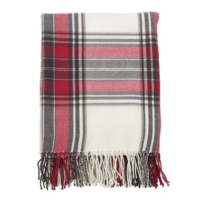 Kirkland S Red Plaid Cotton Throw With Tassels Hamilton Place