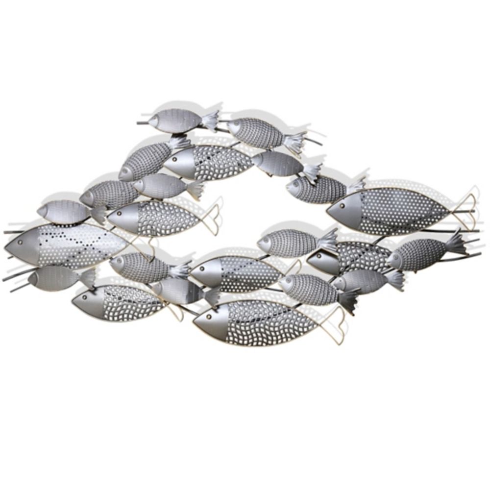 Kirkland's Silver Metal School of Fish Wall Sculpture Alexandria Mall