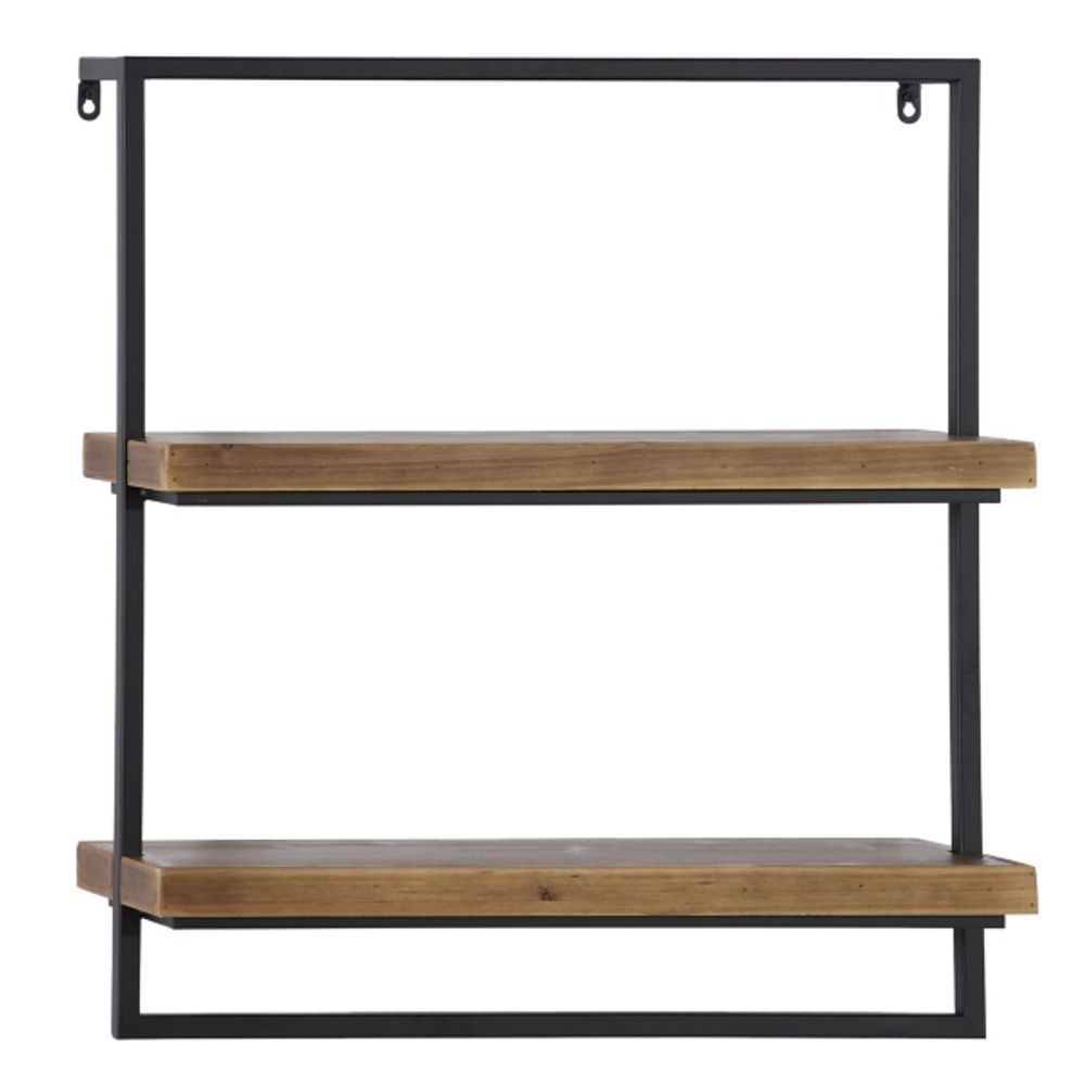 Kirkland's Brown Wood Black Metal Frame Wall Shelves Hamilton Place