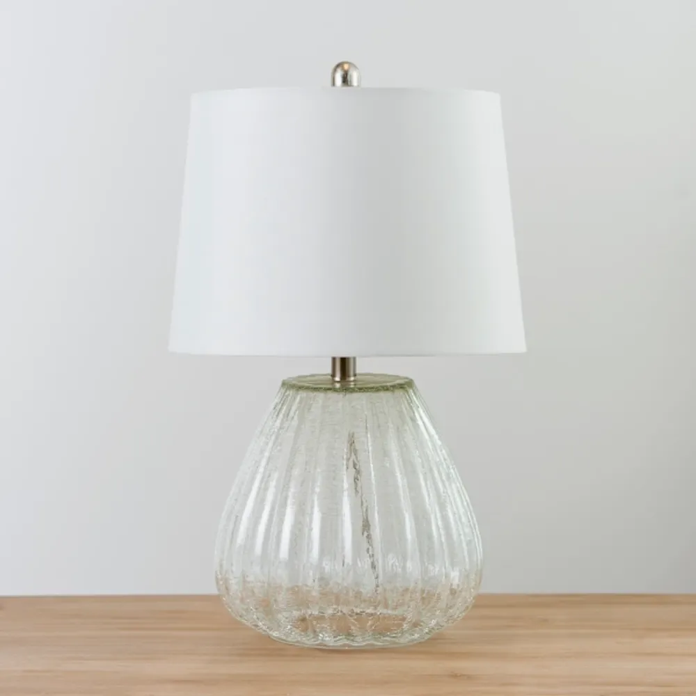 Crackle glass hot sale table lamp