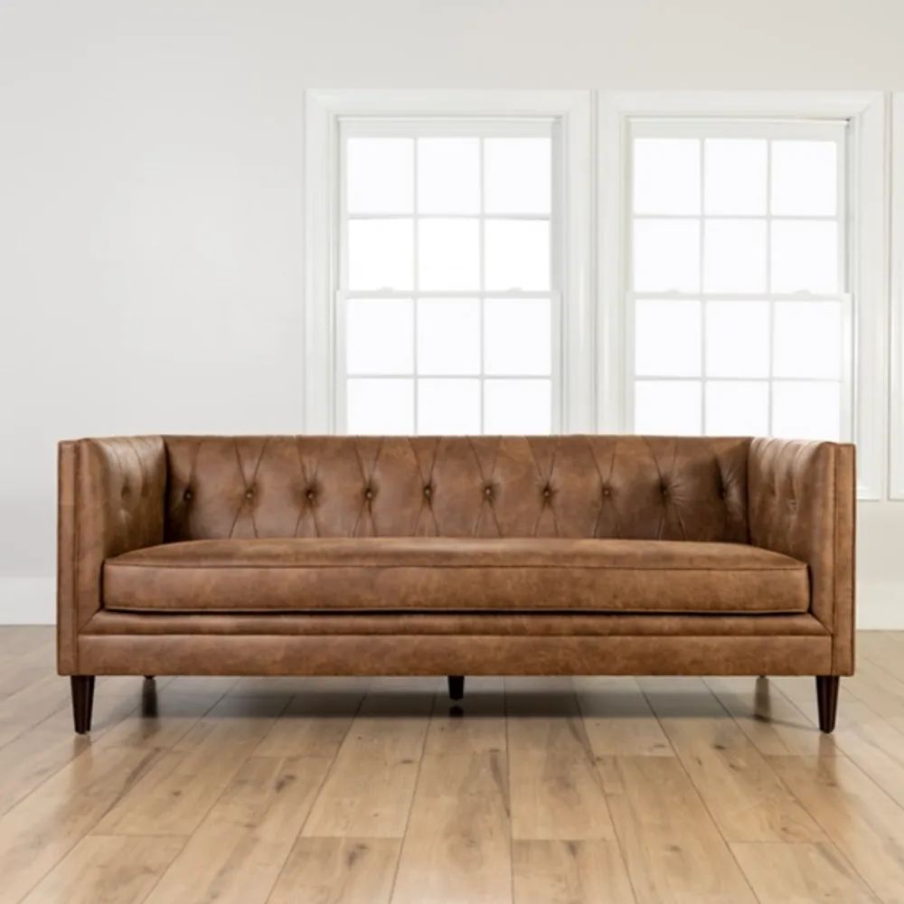 Kirkland's Wyatt Chester Faux Leather Formal Sofa Hamilton Place