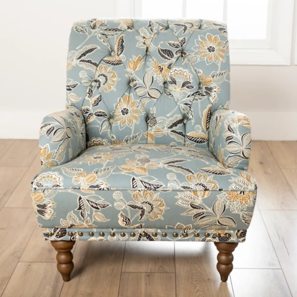 Kirkland's Teal Rebecca Tufted Accent Chair Hamilton Place