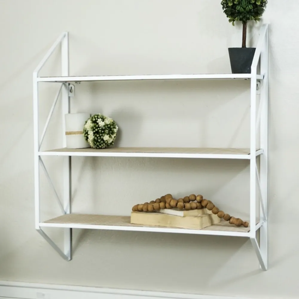 Kirkland's White Herringbone 3Tier Wall Shelf Hamilton Place