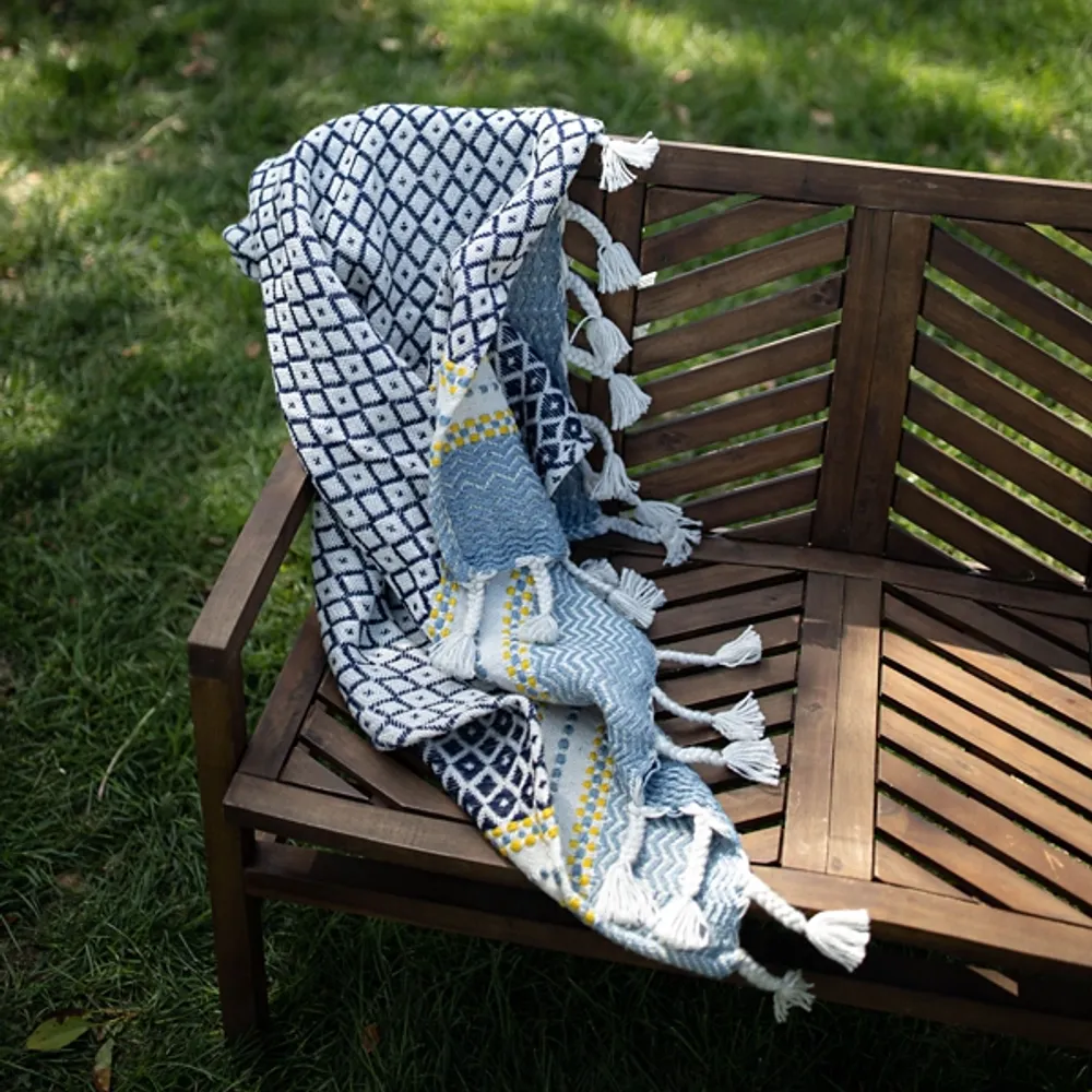 Kirkland s Sunshine Diamond Pattern Outdoor Throw Blanket