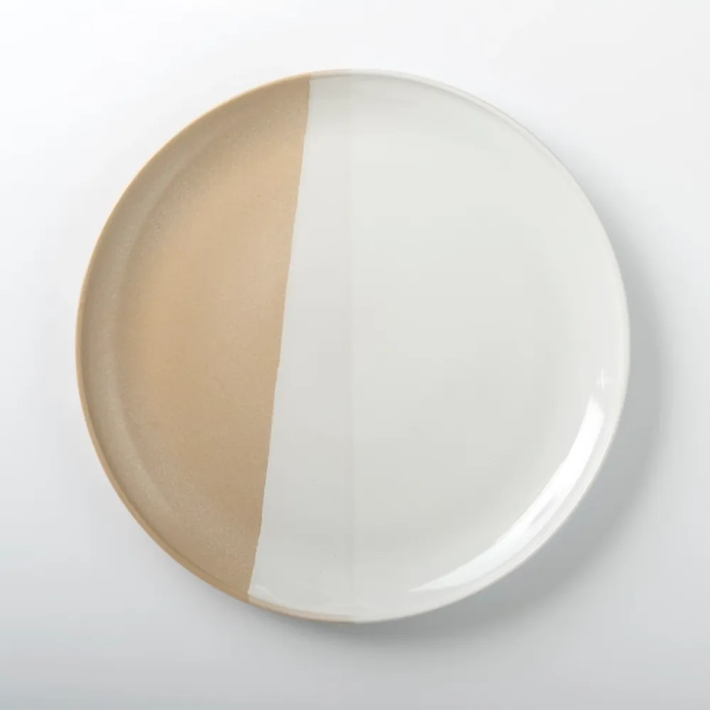 Kirklands Tan Half Dipped Reactive Dinner Plate Hamilton Place