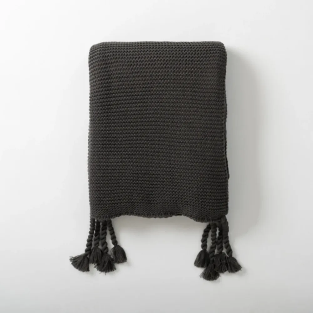 Kirkland's Charcoal Spring Knit Throw Blanket Hamilton Place