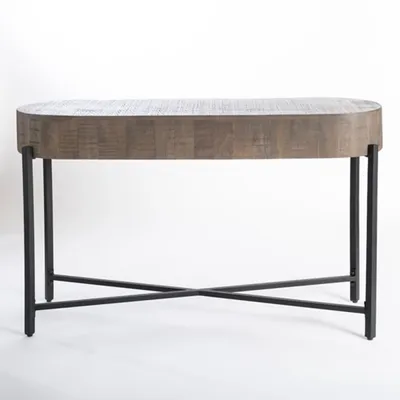 Kirkland's Mango Wood Willow Parquet Sofa Table | Hamilton Place