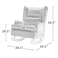 Kirklands Cream Upholstered Wingback Rocking Chair | Hamilton Place