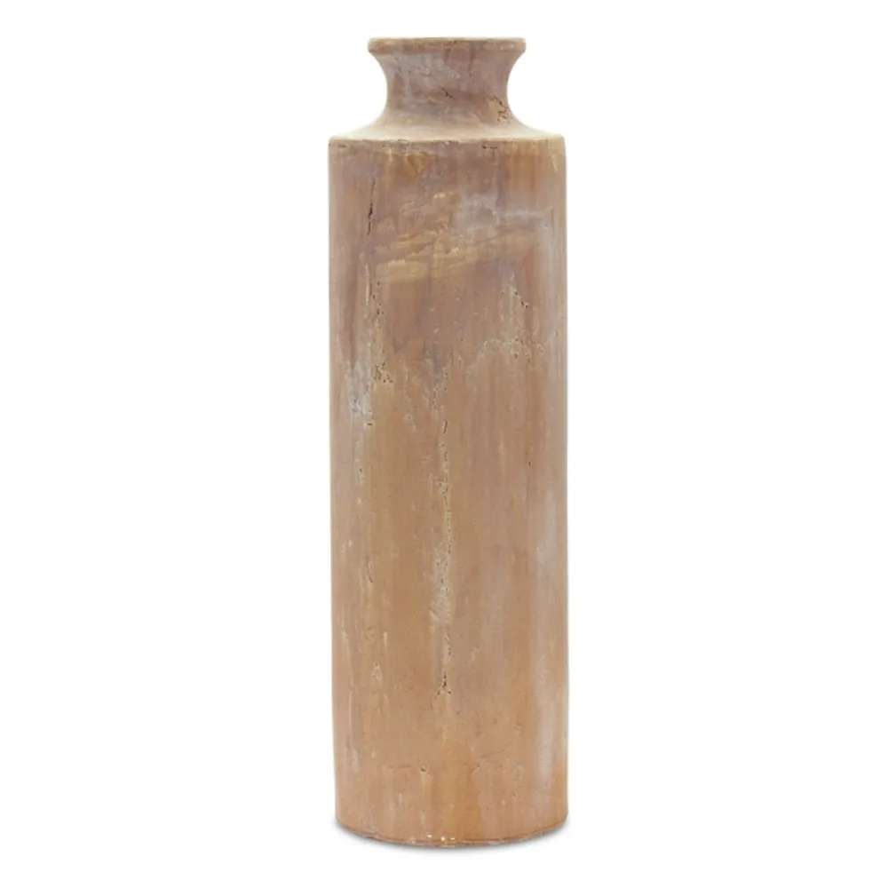 Kirklands Warm Beige Terracotta Cylinder Vase Hamilton Place
