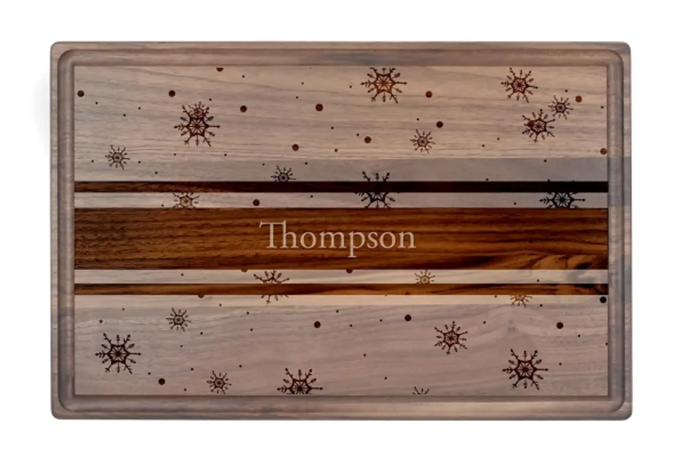 Kirkland's Personalized Walnut Falling Snow Cutting Board Hamilton Place