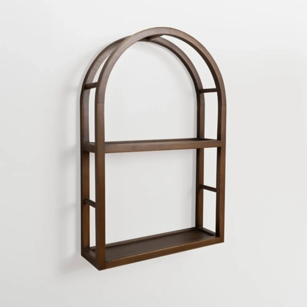 Kirkland's Dark Brown Wood Arched Wall Shelf | Hamilton Place