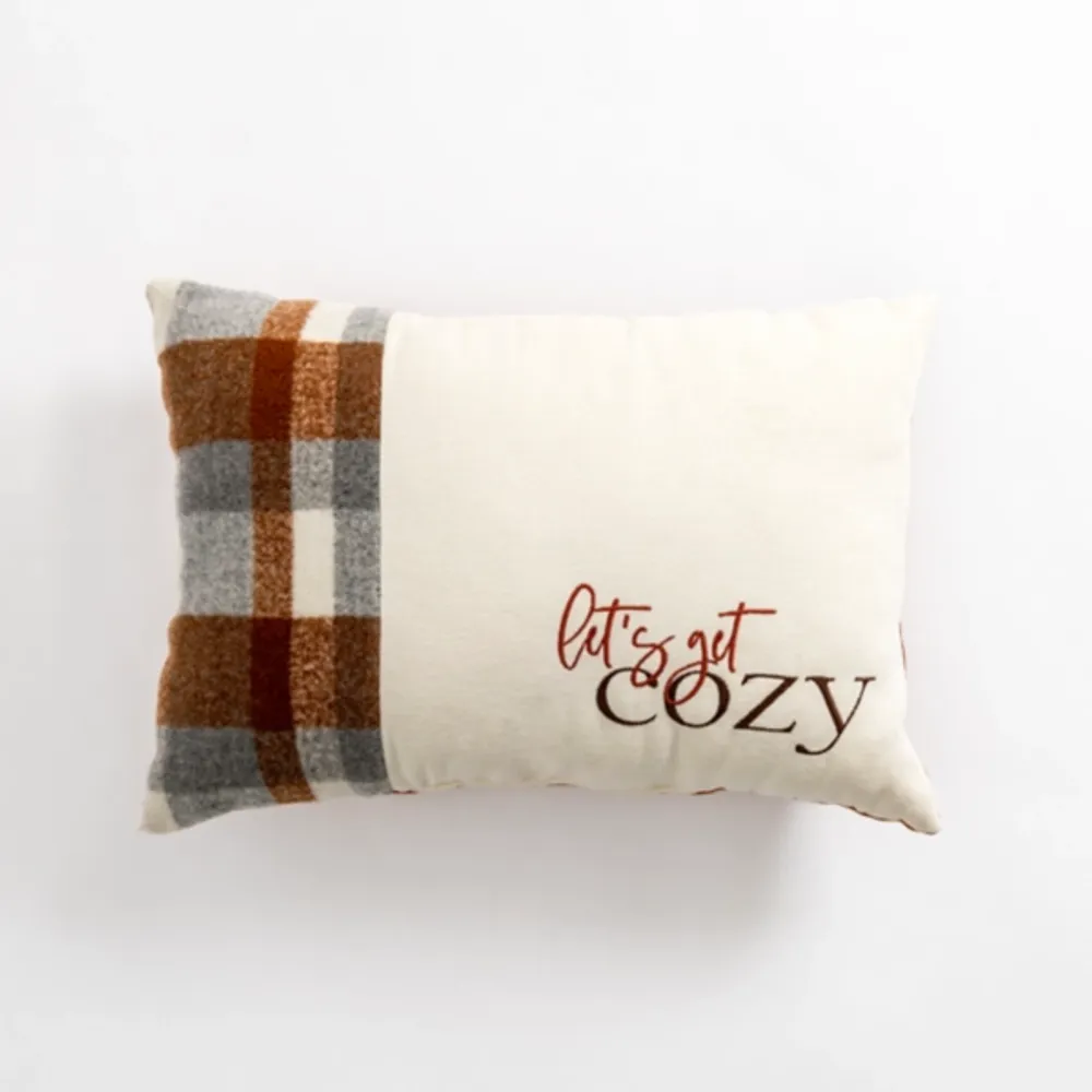 Kirkland's Let's Get Cozy Plaid Lumbar Pillow Hamilton Place