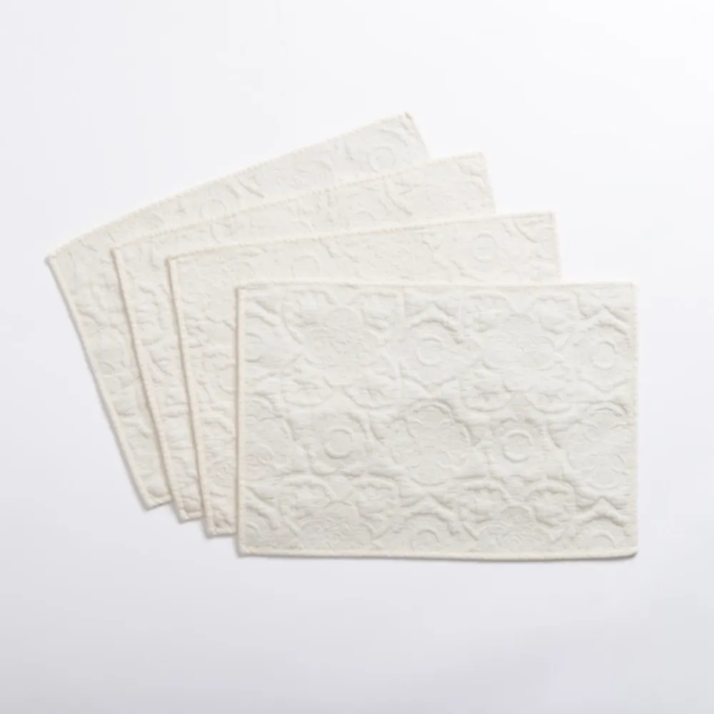 Kirkland's Avery Ivory Quilted Placemats, Set of 4 Hamilton Place