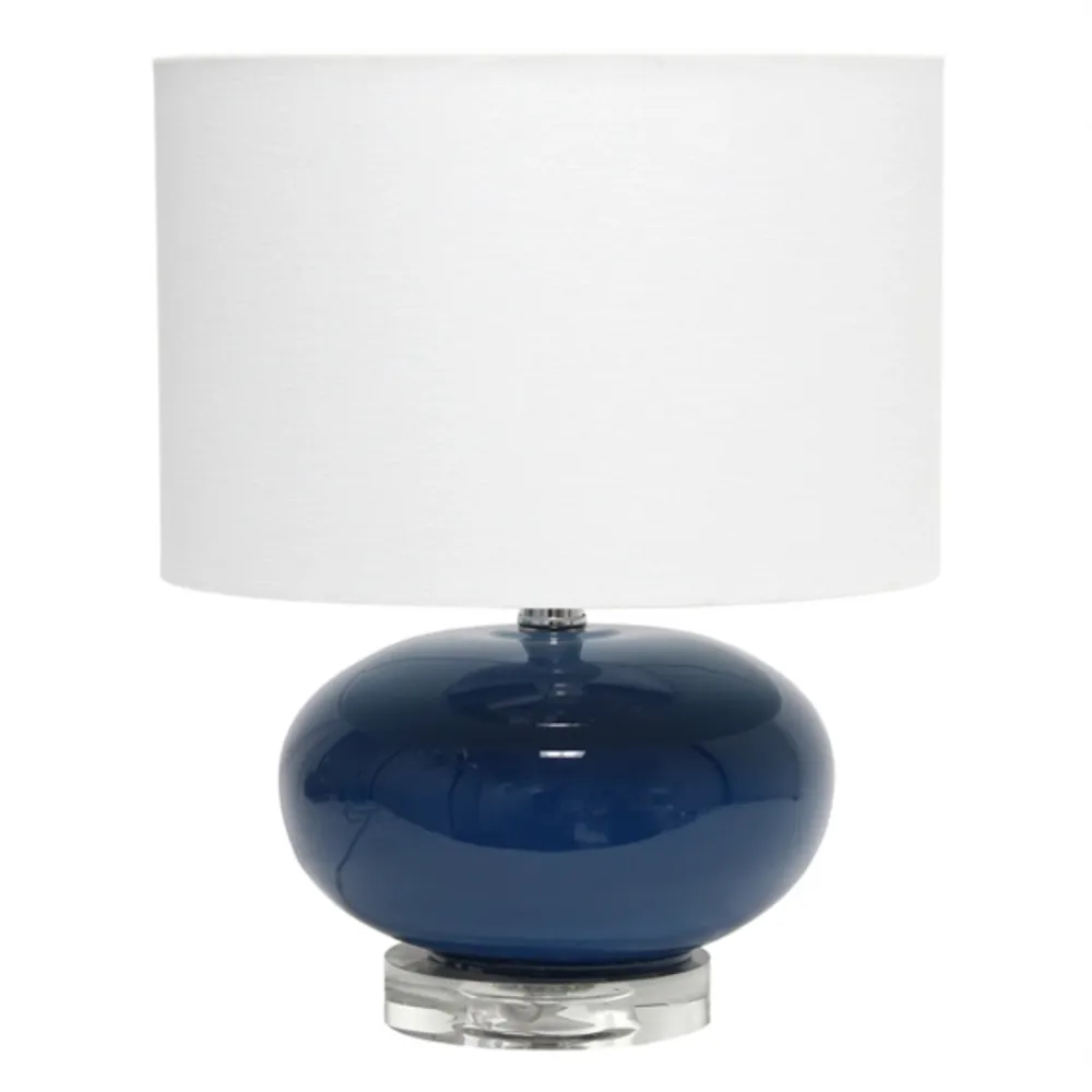 Navy glass on sale table lamp