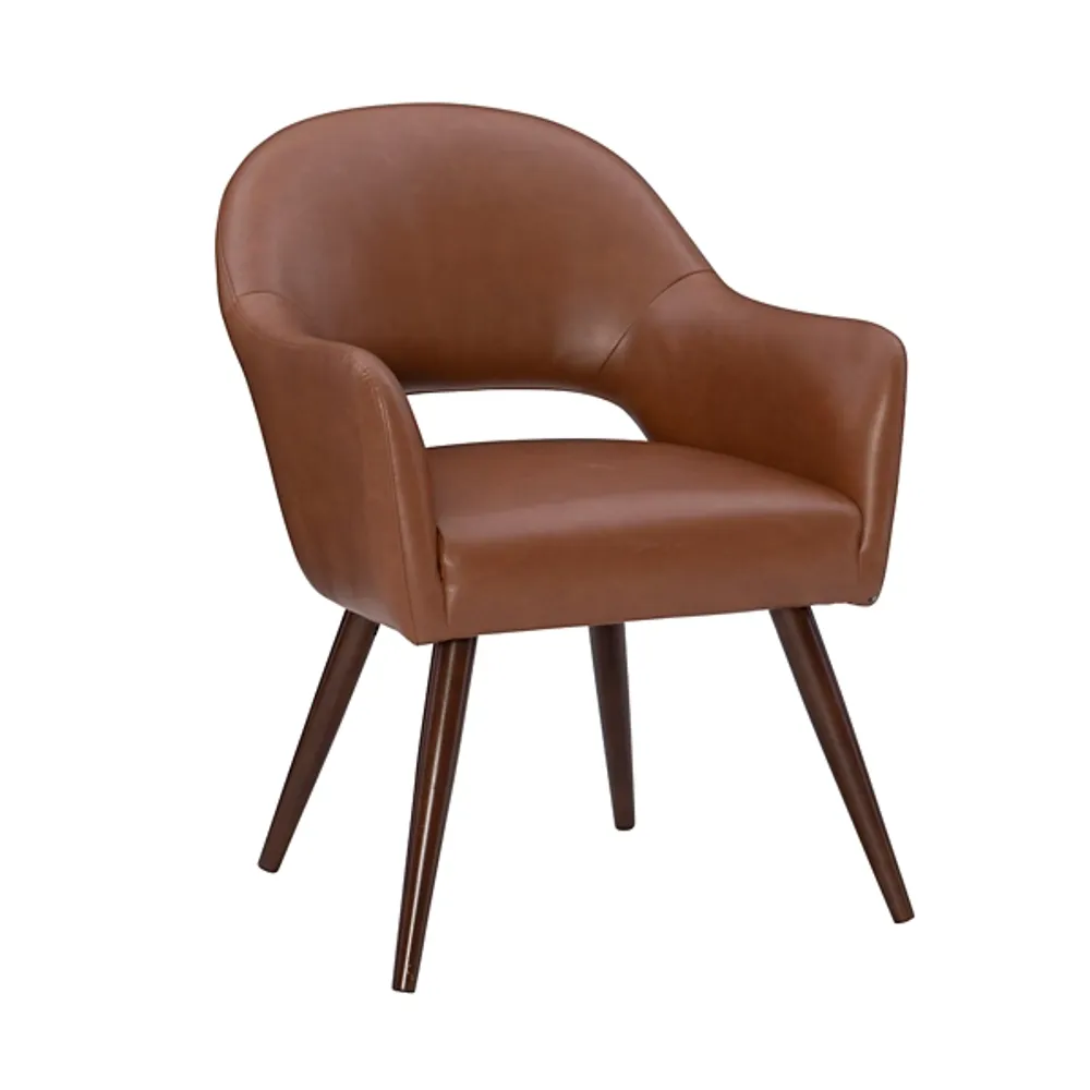 Curved back leather on sale dining chair