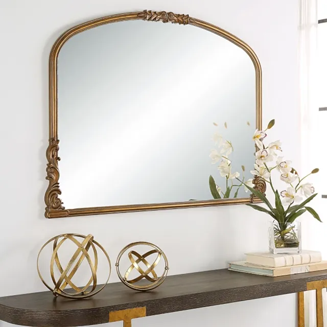 Kirklands Antique Gold Baroque Arched Wall Mirror at Hamilton Place in ...