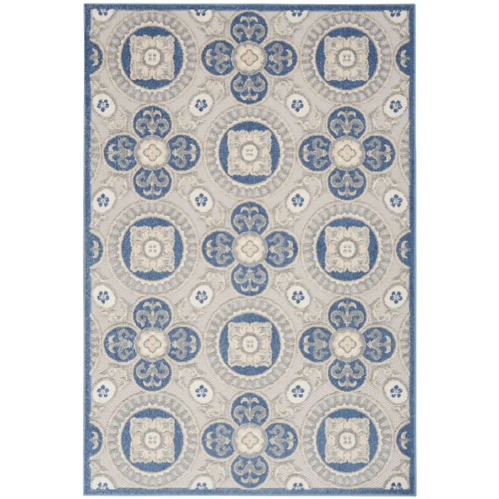 Kirklands Aloha Blue Medallion Indoor/Outdoor Area Rug | Hamilton Place