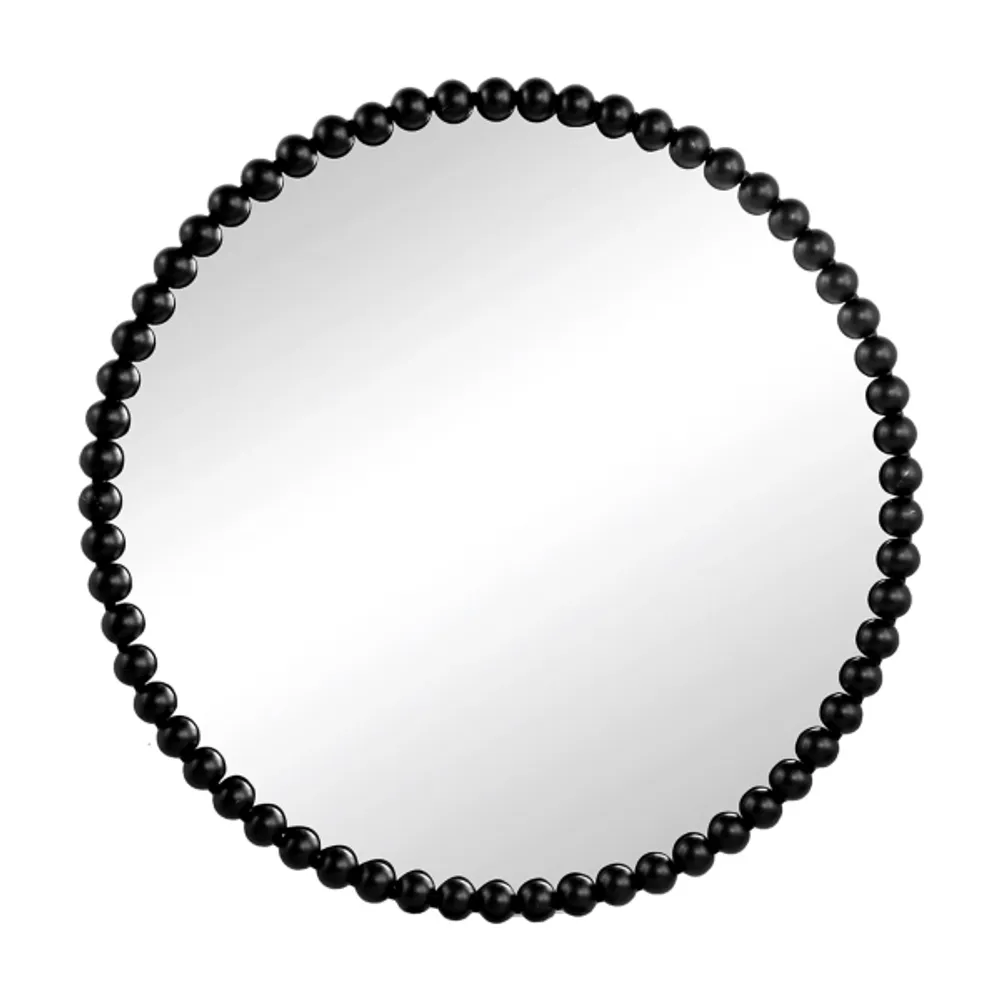 Kirkland's Black Metal Round Beaded Wall Mirror Hamilton Place
