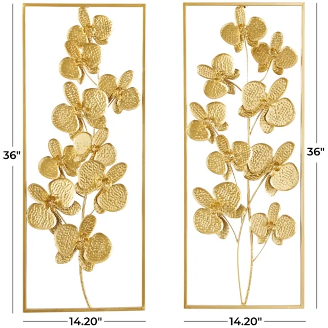 Kirklands Bronze and Gold Metal Floral Vine Wall Plaque at