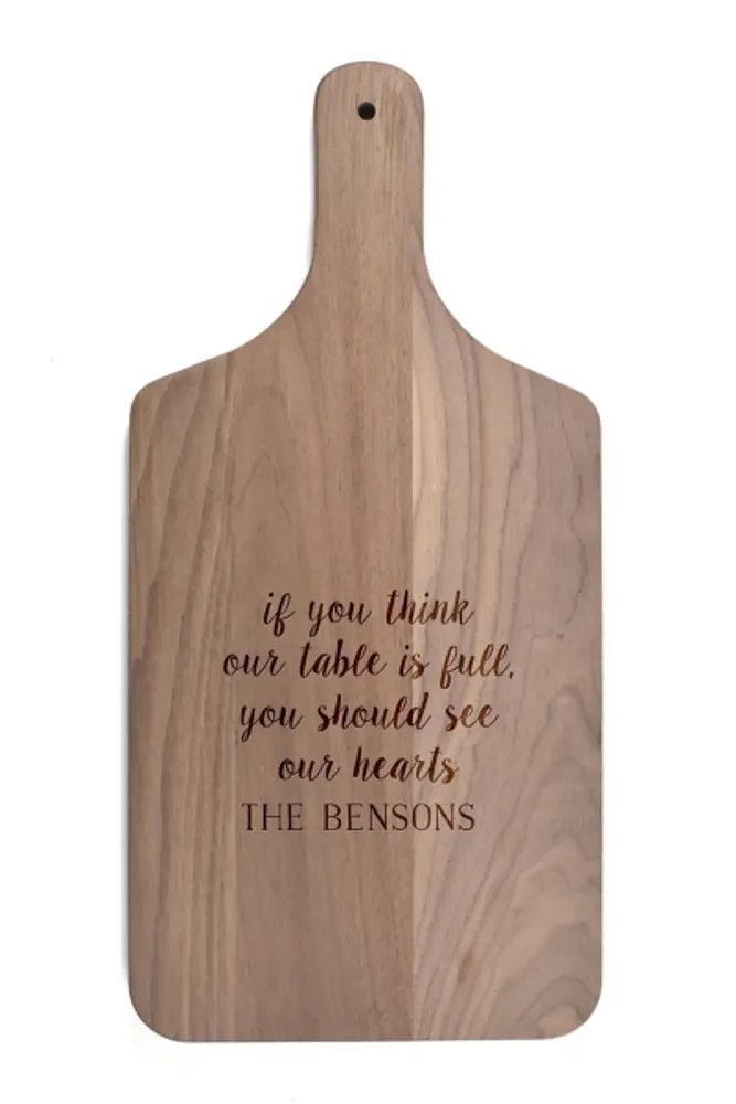 Kirkland's Walnut Personalized Hearts Full Cutting Board Hamilton Place
