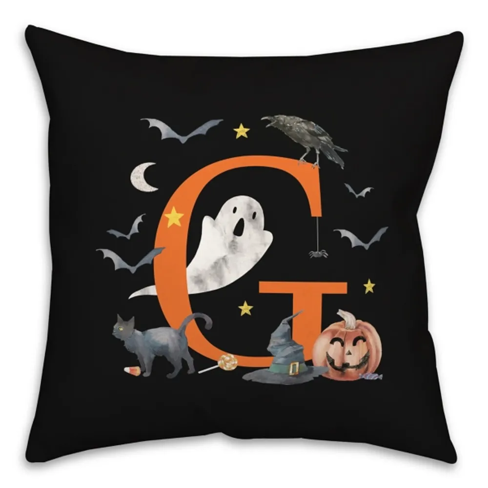 Kirklands Monogram Halloween Indoor/Outdoor Pillow Hamilton Place