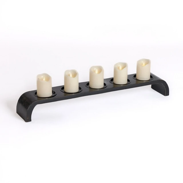 Kirklands Black Mango Wood Arched Pillar Candle Runner at Hamilton ...