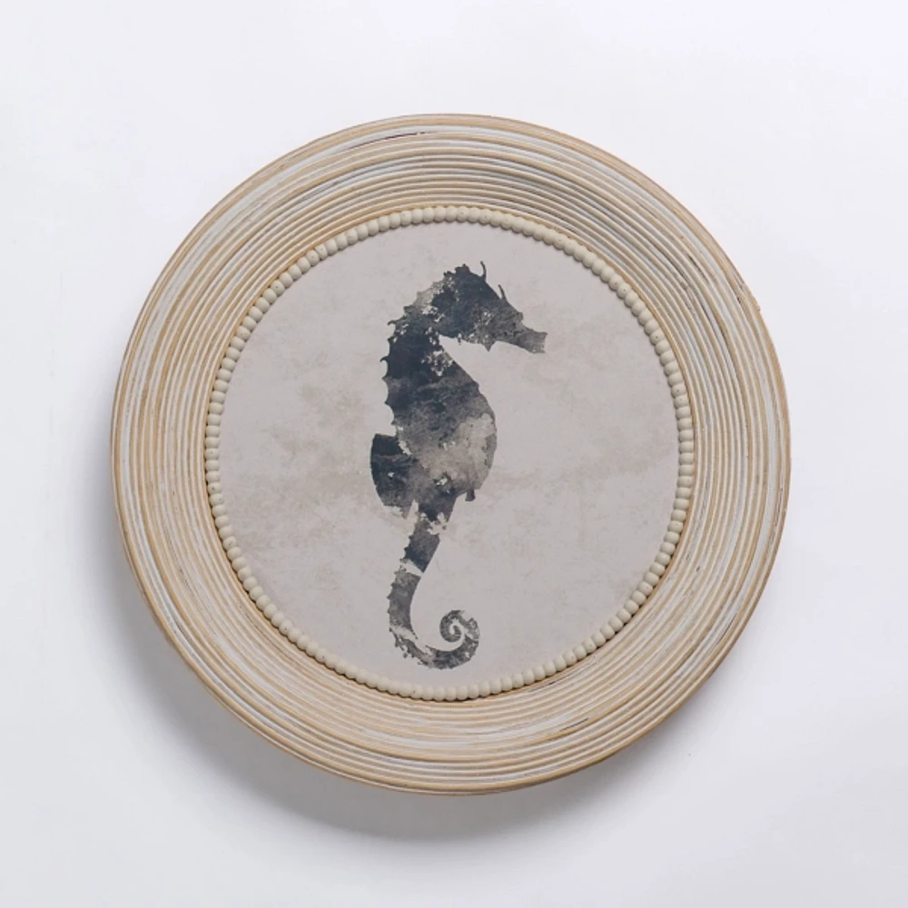 Kirklands Seahorse Rattan Plate Wall Plaque Hamilton Place