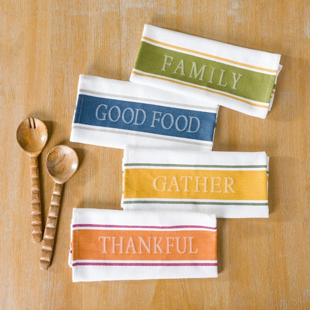 Kirklands Harvest Sentiment Kitchen Towels, Set of 4 | Hamilton Place