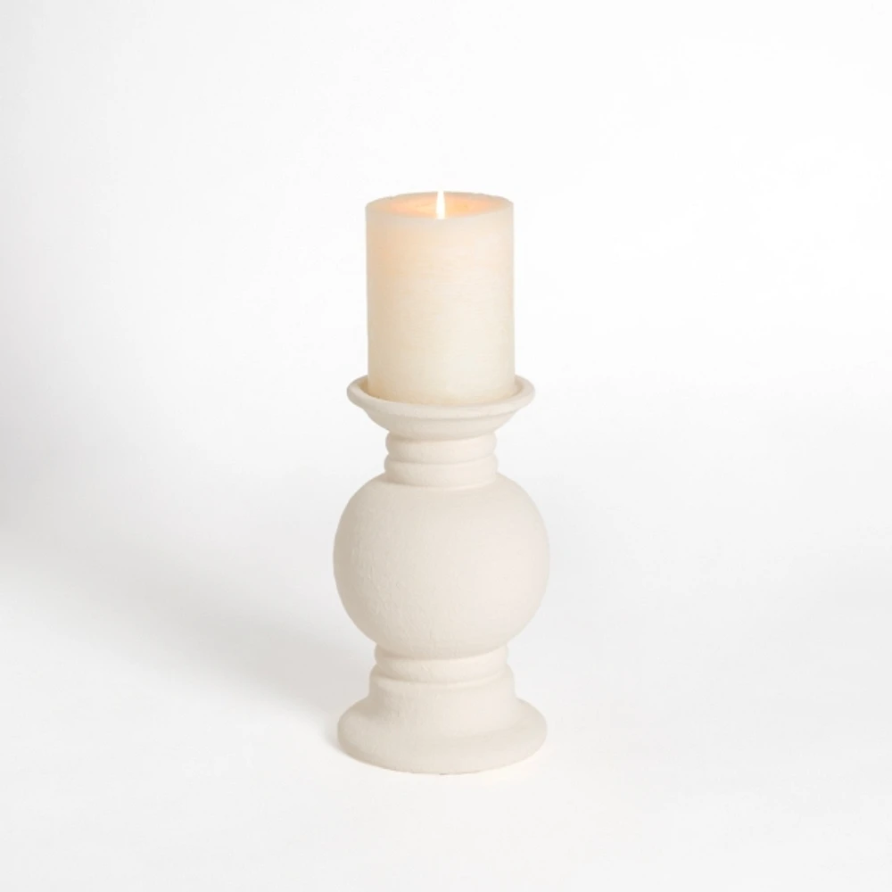 Kirklands Eggshell Ceramic Pillar Candle Holder Hamilton Place