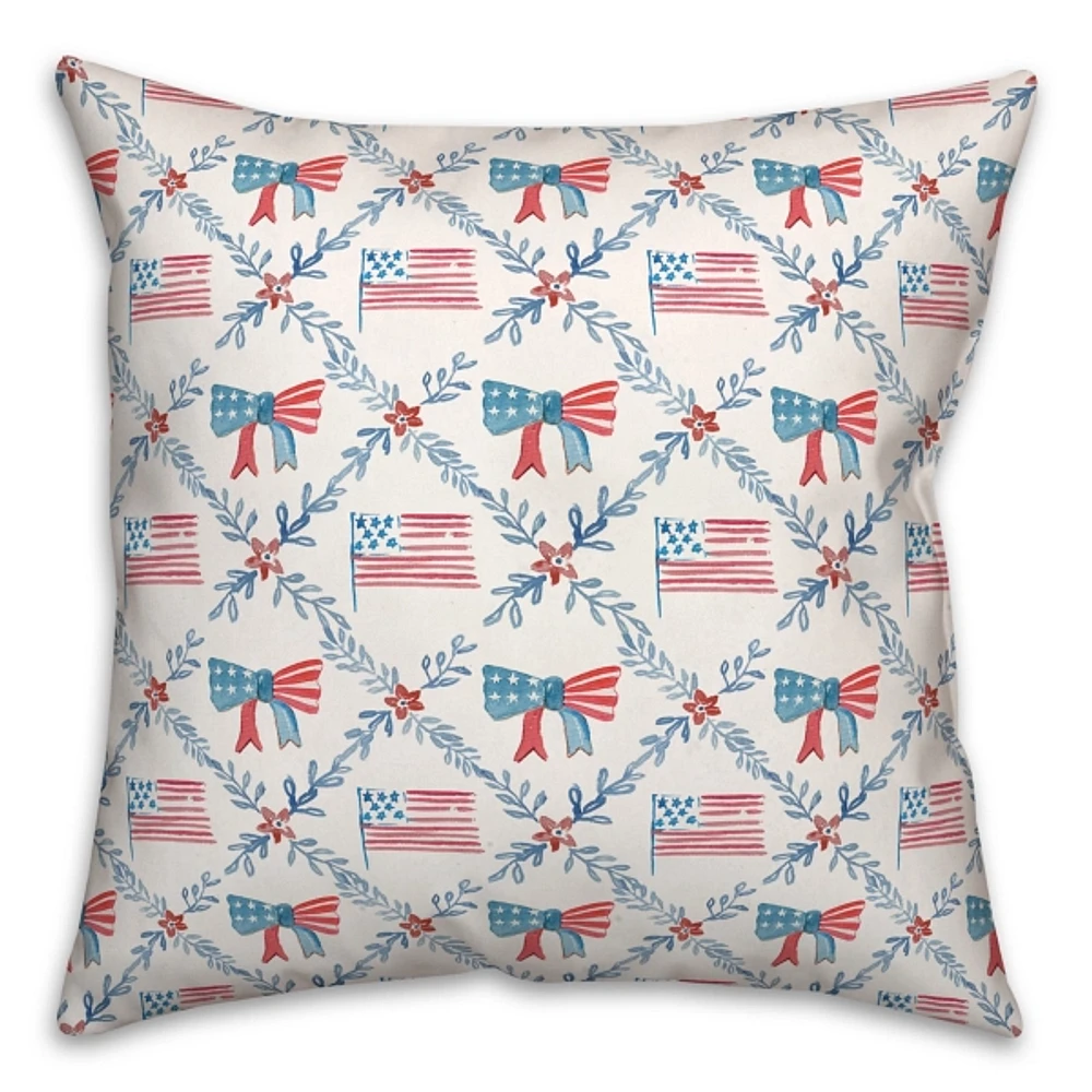 Kirklands Flags and Bows 4th of July Indoor/Outdoor Pillow Hamilton Place