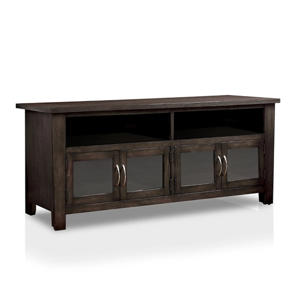 Kirklands Dark Gray Wood 4-Door Media Cabinet | Hamilton Place