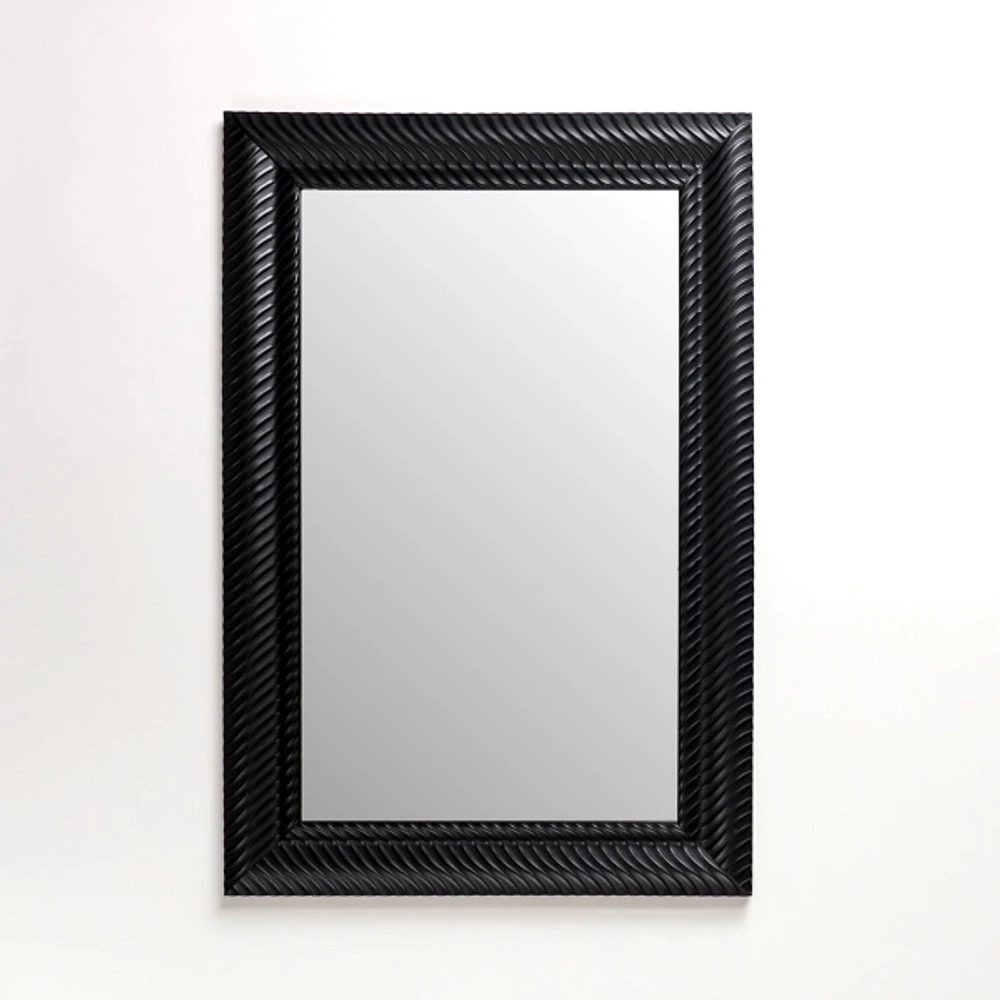 Kirklands Sloan Black Grooved Wall Mirror | Hamilton Place