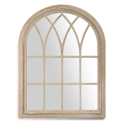 Kirklands Natural Beaded Wood Ellie Leaner Mirror at Hamilton