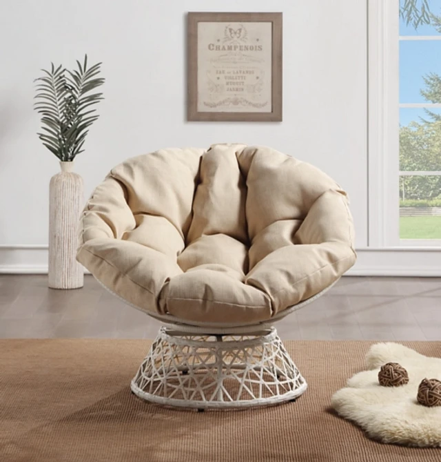 Kirklands Round Sand Boucle Swivel Accent Chair at Hamilton Place