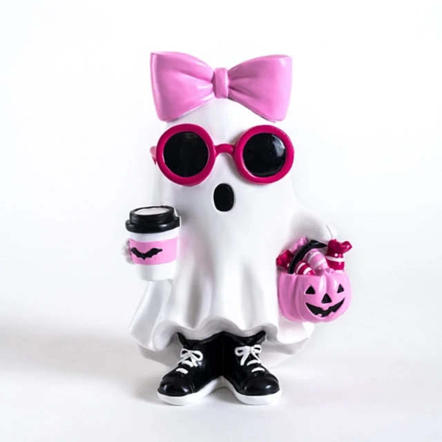 様　Petite ハロウィン ピンク レース アロマ インテリア Halloween Decoration Pink Ghost Figurine, Halloween Mini Cute Pink
