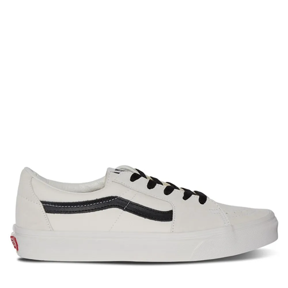 Womens white vans store with black stripe