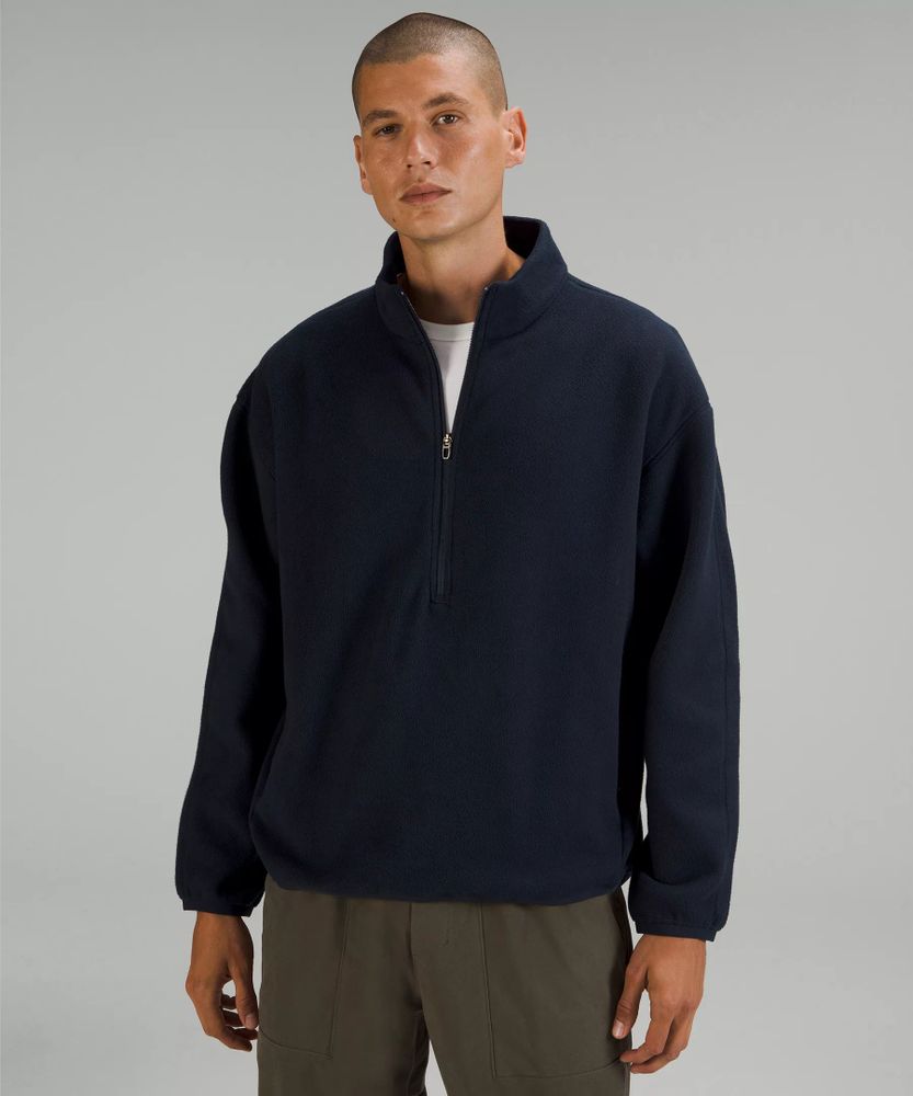 Oversized fleece shop half zip