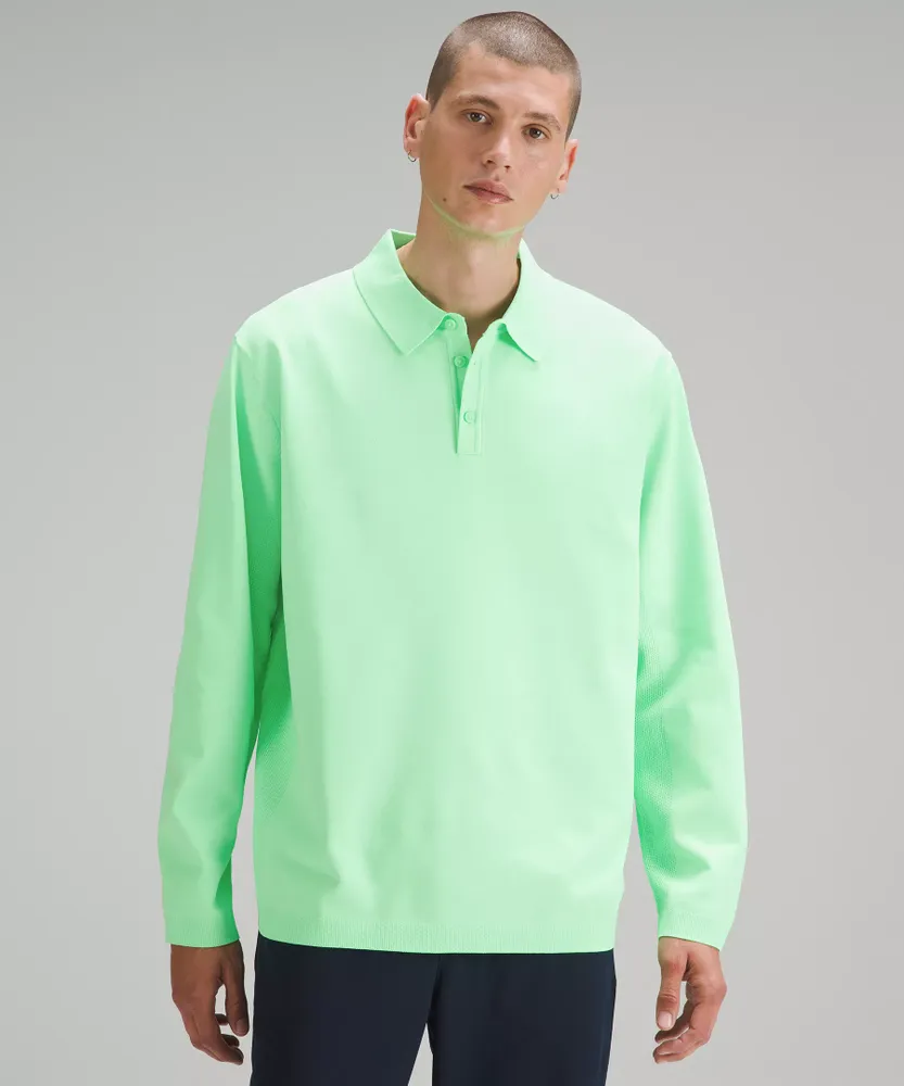 Lightweight Knit Long-Sleeve Polo Shirt | Men's Hoodies & Sweatshirts