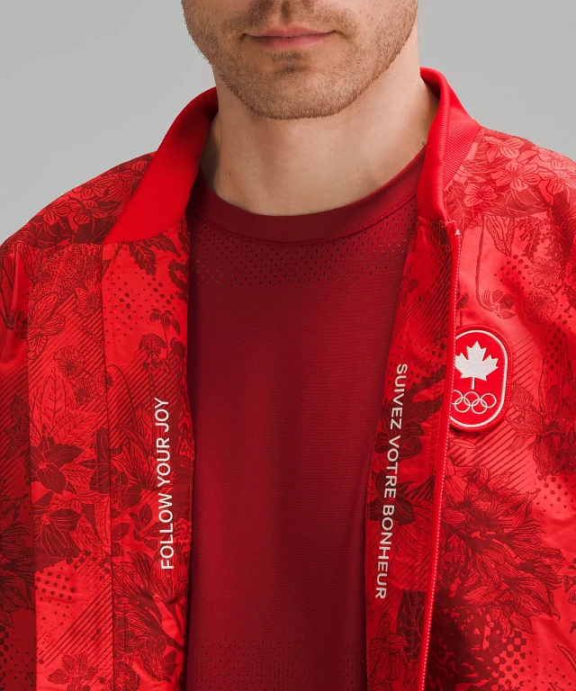 Lululemon athletica Team Canada Men's Vented Jacquard Bomber Lululemon athletica Team Canada Men's Vented Jacquard Bomber