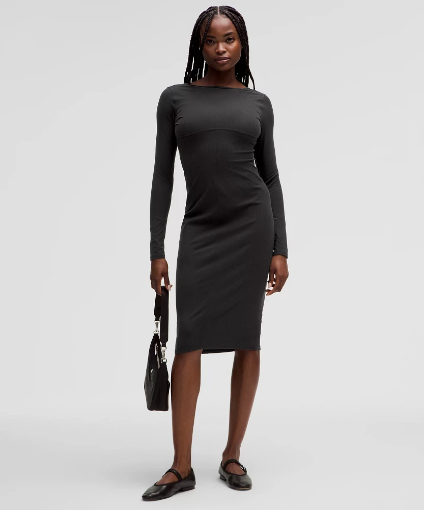 Lululemon athletica Ribbed Nulu Scoop-Back Long-Sleeve Dress