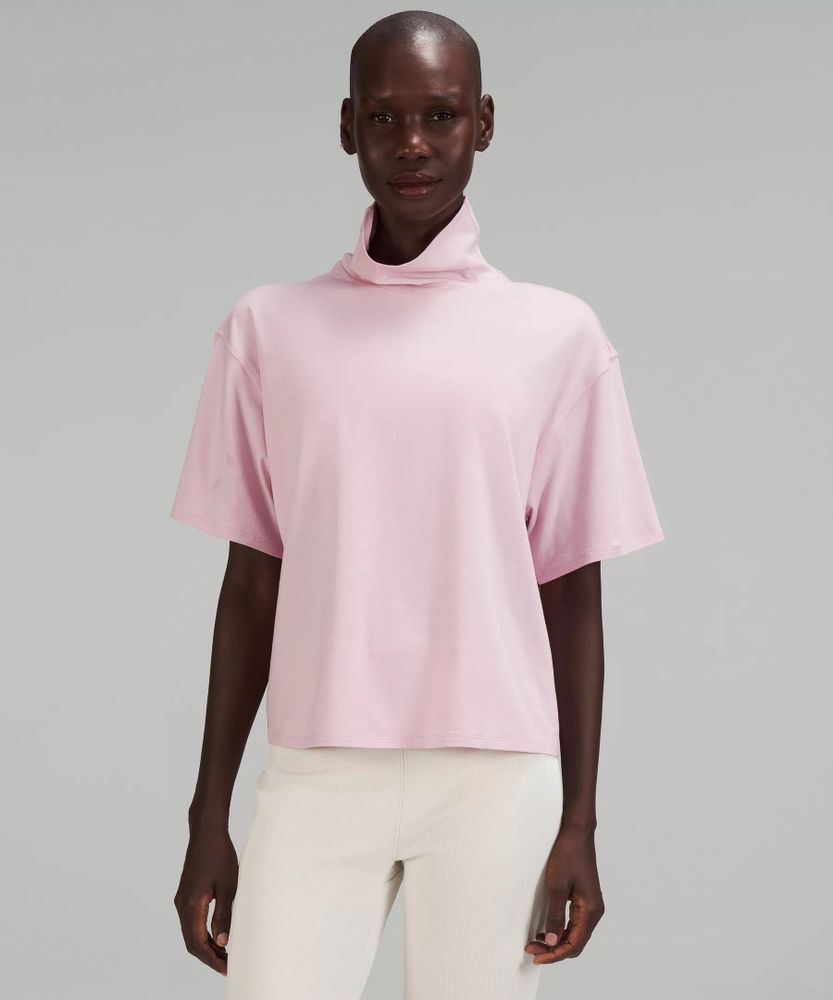 Pink short shop sleeve turtleneck