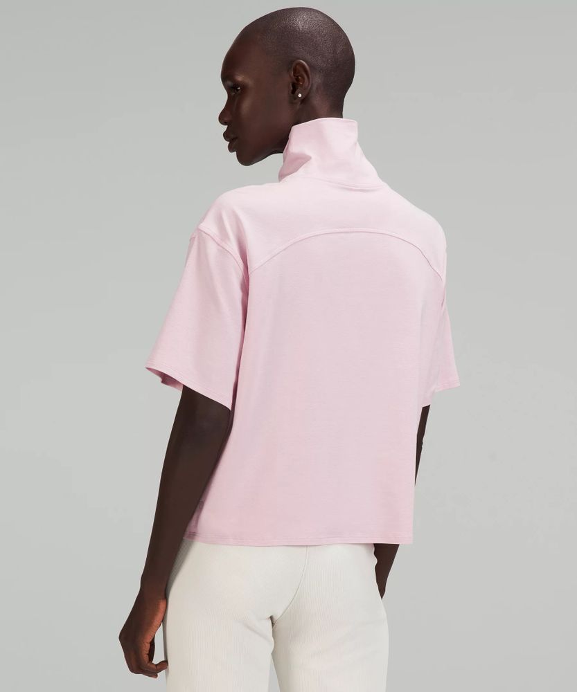 Pink short shop sleeve turtleneck